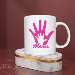 Mom And Child Hand Print Coffee Mug